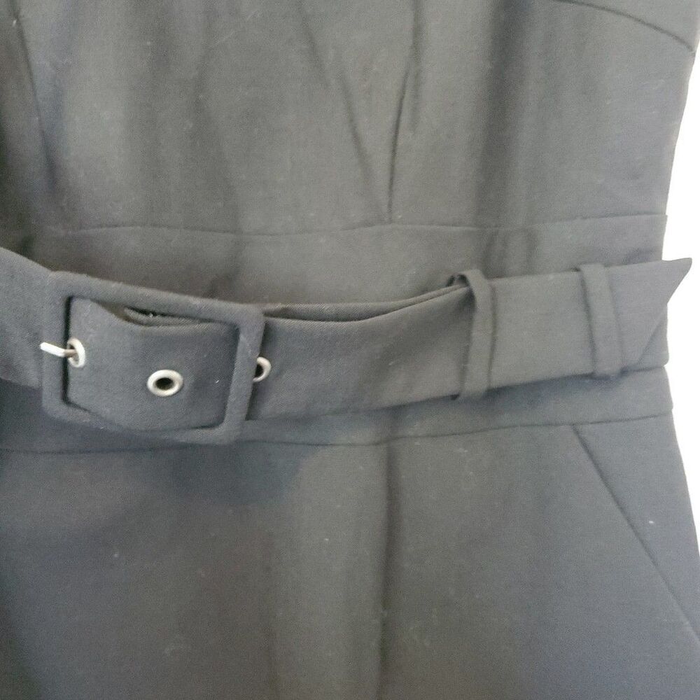 Banana‎ Republic Sz 6P Black Lined & Belted Sleeveless Sheath Dress with Pockets - Picture 8 of 16